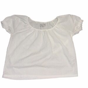 Madewell Texture & Thread  White Blouse-Short Sleeve-Round Neck Size S